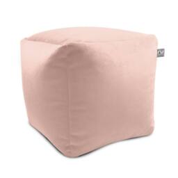 rucomfy Beanbags rucomfy Velvet Cube Bean Bag Pouffe - Soft Stylish Footstool in Pale Pink - thumbnail 2