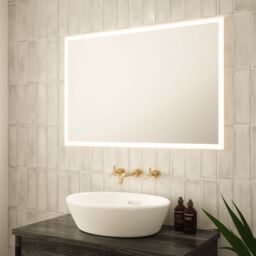 Loops 600 x 900mm IP44 LED Bathroom Mirror & Demister - Tunable White Diffused Border - thumbnail 4