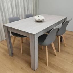 KOSY KOALA Modern Grey Dining Table Set With 4 Grey Chairs Dining Room Furniture in Dark Grey