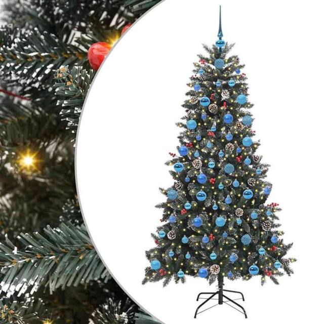 Berkfield Home Artificial Christmas Tree with 300 LEDs Green 99 x 99 x 180 cm - image 1