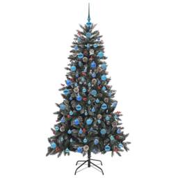 Berkfield Home Artificial Christmas Tree with 300 LEDs Green 99 x 99 x 180 cm - thumbnail 4