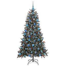 Berkfield Home Artificial Christmas Tree with 300 LEDs Green 99 x 99 x 180 cm - thumbnail 3