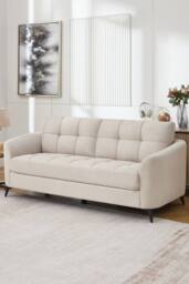 More4Homes Solna 1+2+3 Seater Scandi Style Fabric Living Room Sofa Set in Beige - thumbnail 2