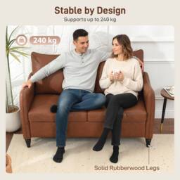 Wyld Haus Mipa Brown Faux Leather Marble Effect 2 Seater Sofa - thumbnail 5