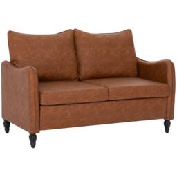 Wyld Haus Mipa Brown Faux Leather Marble Effect 2 Seater Sofa - thumbnail 2