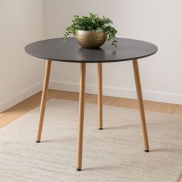 KOSY KOALA Dining Table White Wood Kitchen Place for 4 Seats, Dining Table Only (White H 75 x L 90 x W 90 cm) in Grey - thumbnail 2
