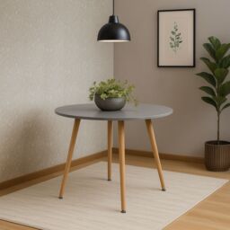 KOSY KOALA Dining Table White Wood Kitchen Place for 4 Seats, Dining Table Only (White H 75 x L 90 x W 90 cm) in Grey - thumbnail 1