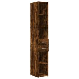 Berkfield Home Highboard Smoked Oak 30x42.5x185 cm Engineered Wood in Brown - thumbnail 2