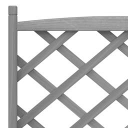 Berkfield Home Planter with Trellis Grey Solid Wood Fir - thumbnail 7