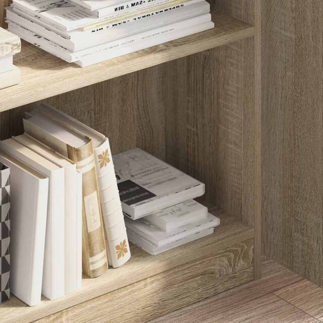 Berkfield Home Decorative Bookcase Sonoma Oak 80x24x109 cm Engineered Wood in Light Tan - Size: 80 x 24 x 109 cm - image 1