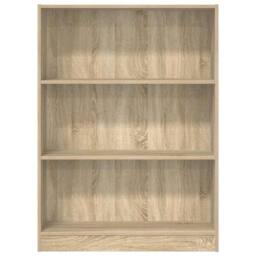 Berkfield Home Decorative Bookcase Sonoma Oak 80x24x109 cm Engineered Wood in Light Tan - Size: 80 x 24 x 109 cm - thumbnail 5