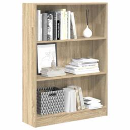 Berkfield Home Decorative Bookcase Sonoma Oak 80x24x109 cm Engineered Wood in Light Tan - Size: 80 x 24 x 109 cm - thumbnail 4