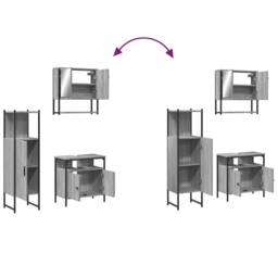 Berkfield Home 3 Piece Bathroom Furniture Set Grey Sonoma Engineered Wood - thumbnail 9
