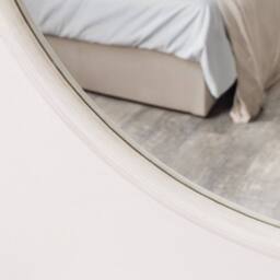 Melody Maison Large White Washed Wooden Round Wall Mirror - 80cm X 80cm - Size: 80 cm X 80 cm - thumbnail 4