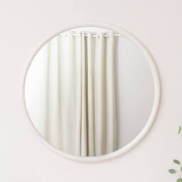 Melody Maison Large White Washed Wooden Round Wall Mirror - 80cm X 80cm - Size: 80 cm X 80 cm - thumbnail 6