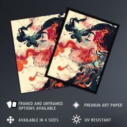 "Artery8 Inhale Trippy Lady Profile Design Psychedelic Wall Art Print in Red - Size: W24"" x H32""" - thumbnail 2