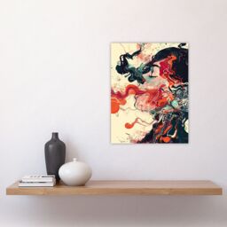 "Artery8 Inhale Trippy Lady Profile Design Psychedelic Wall Art Print in Red - Size: W24"" x H32""" - thumbnail 4