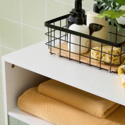 SoBuy Bathroom Low Cabinet - 3 Shelves & 2 Doors in Green - thumbnail 9