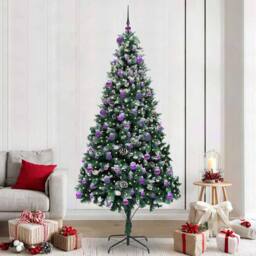 Berkfield Home Artificial Christmas Tree with 300 LEDs with Stand Green 240 cm