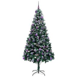 Berkfield Home Artificial Christmas Tree with 300 LEDs with Stand Green 240 cm - thumbnail 4