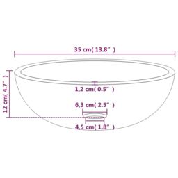 Berkfield Home Basin Tempered Glass 35x12 cm Transparent in Black - thumbnail 5