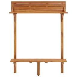 Berkfield Home Balcony Bar Table 90x37x122.5 cm Solid Acacia Wood in Brown - thumbnail 3