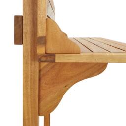 Berkfield Home Balcony Bar Table 90x37x122.5 cm Solid Acacia Wood in Brown - thumbnail 6