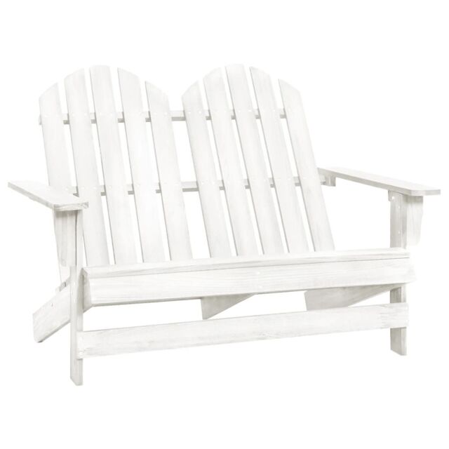 Berkfield Home 2-Seater Garden Adirondack Chair Solid Fir Wood White - image 1