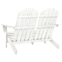 Berkfield Home 2-Seater Garden Adirondack Chair Solid Fir Wood White - thumbnail 4