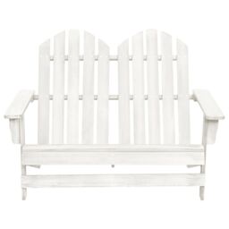 Berkfield Home 2-Seater Garden Adirondack Chair Solid Fir Wood White - thumbnail 2