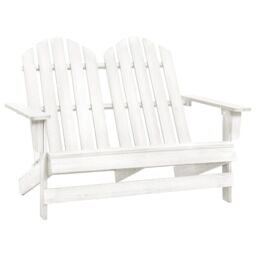 Berkfield Home 2-Seater Garden Adirondack Chair Solid Fir Wood White