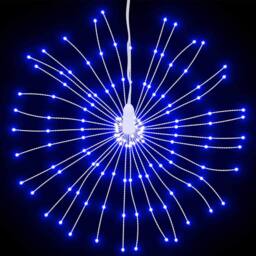 Berkfield Home Christmas Starburst Lights 140 LEDs 4 pcs Blue 17 cm - thumbnail 4