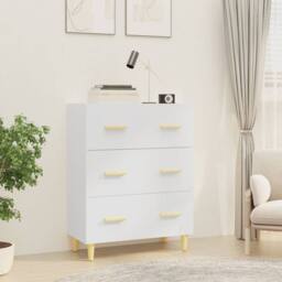Berkfield Home Sideboard White 70x34x90 cm Engineered Wood - Size: 70 x 34 x 90 cm - thumbnail 2