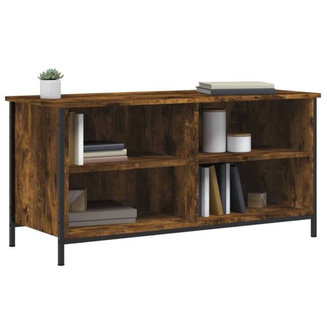 Berkfield Home TV Cabinet Smoked Oak 100x40x50 cm Engineered Wood in Brown - Size: 100 x 40 x 50 cm - image 1