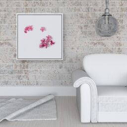 Warren Reed - Designer Pink Frangipani Flowers Framed Canvas in Off-White - Size: w10 inch x h10 inch - thumbnail 2