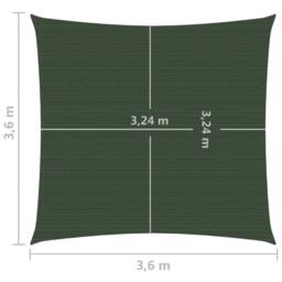 Berkfield Home Sunshade Sail 160 g/m ² Dark Green 3.6x3.6 m HDPE - thumbnail 6