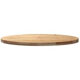 Berkfield Home Table Top 100x50x4 cm Solid Wood Oak Oval in Brown - Size: 100 x 50 x 4 cm - thumbnail 5