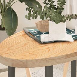 Berkfield Home Table Top 100x50x4 cm Solid Wood Oak Oval in Brown - Size: 100 x 50 x 4 cm