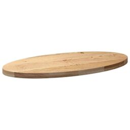 Berkfield Home Table Top 100x50x4 cm Solid Wood Oak Oval in Brown - Size: 100 x 50 x 4 cm - thumbnail 4