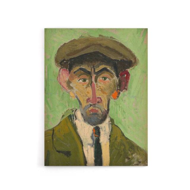 "Artery8 Self Portrait in Green Arnold Weisz Kubincan Canvas Wall Art - Size: W18"" x H24""" - image 1