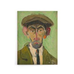 "Artery8 Self Portrait in Green Arnold Weisz Kubincan Canvas Wall Art - Size: W18"" x H24""" - thumbnail 1