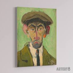 "Artery8 Self Portrait in Green Arnold Weisz Kubincan Canvas Wall Art - Size: W18"" x H24""" - thumbnail 2