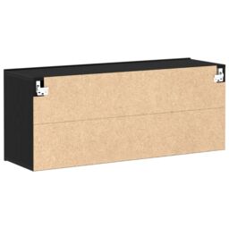 Berkfield Home TV Wall Cabinet Black Oak 100x30x41 cm Engineered Wood - Size: 100 x 30 x 41 cm - thumbnail 8