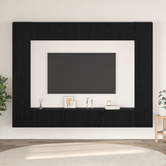 Berkfield Home TV Cabinet with Shelf 10 pcs Black oak Medium 30.5 x 30 x 90 cm - image 1