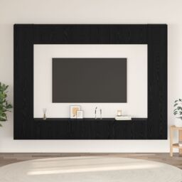 Berkfield Home TV Cabinet with Shelf 10 pcs Black oak Medium 30.5 x 30 x 90 cm - thumbnail 1