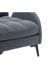 H&O Direct Modern Recliner Lounge Set with Ottoman & Sleek Metal Base in Grey - thumbnail 5
