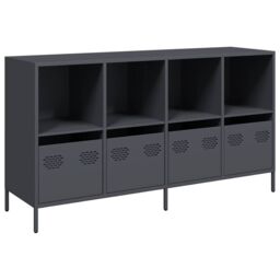 Berkfield Home Sideboard Anthracite 135x39x73.5 cm Cold-rolled Steel in Black - thumbnail 2