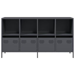 Berkfield Home Sideboard Anthracite 135x39x73.5 cm Cold-rolled Steel in Black - thumbnail 5