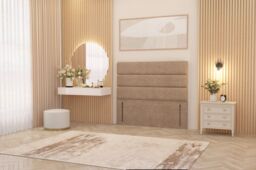 "Somnior Chambery 54"" Floor Standing Divan Headboard Upholstered Plush Velvet in Beige - Size: King" - thumbnail 1