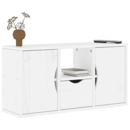 Berkfield Home TV Cabinet with Drawer ODDA White 79x24x40 cm Solid Wood Pine - Size: 79 x 24 x 40 cm